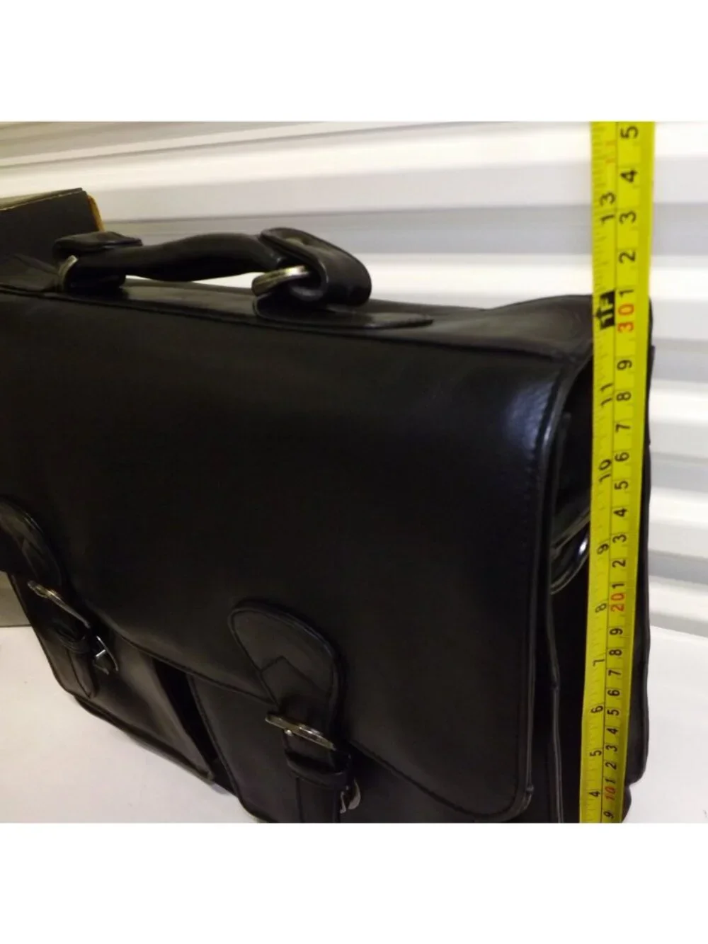 Kenneth Cole New York Black Gen Leather Laptop Briefcase W/ Dust Bag & Box New